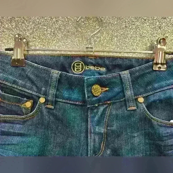 BEBE  FLAIR DARK JEANS SIZE 26 - Picture 3 of 7